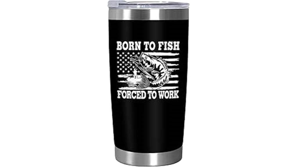 christmas fishing coffee tumbler