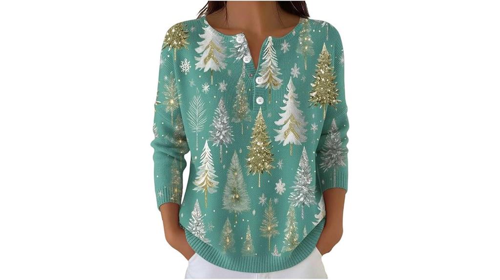 festive v neck long sleeve