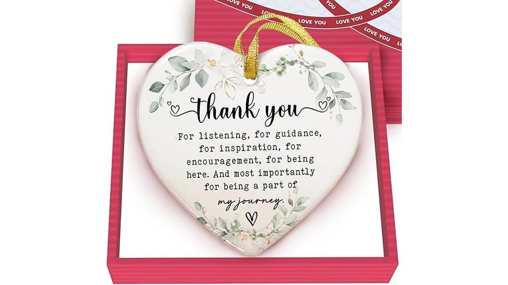 heart shaped thank you ornament