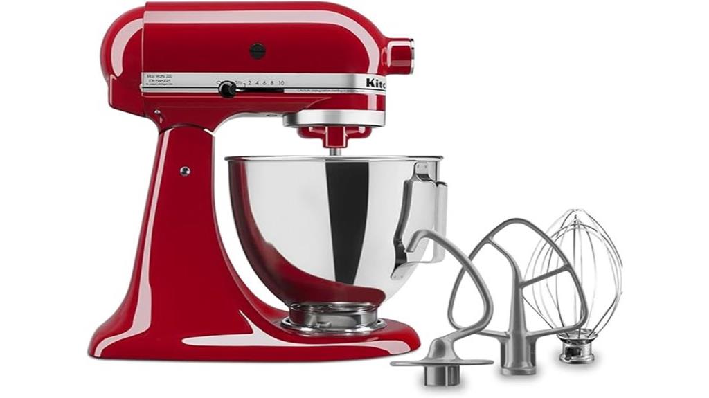 red kitchenaid tilt head mixer