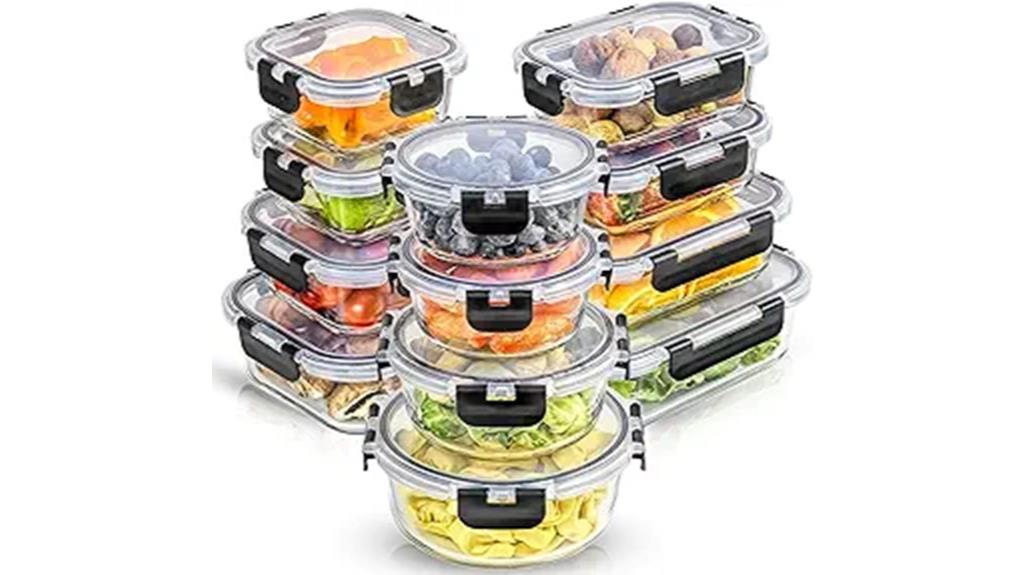 twenty four glass storage containers