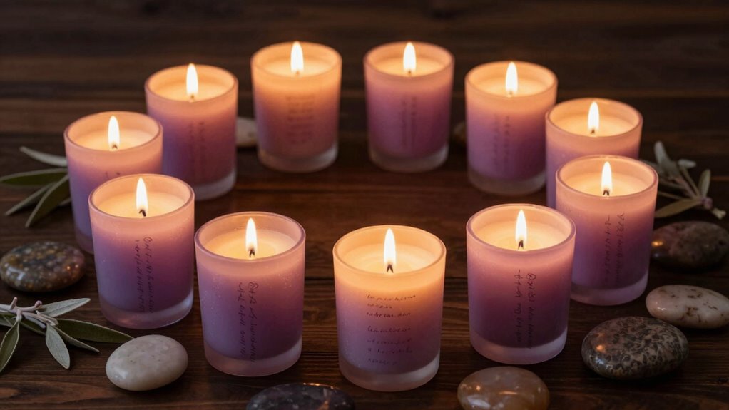 meditation candles with quotes