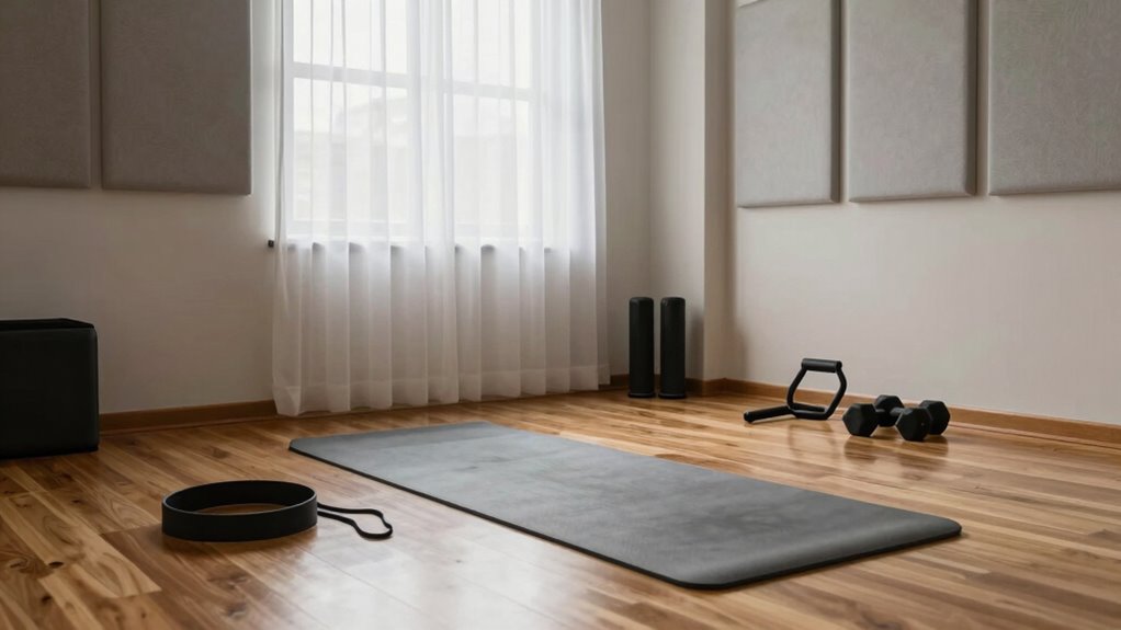 quiet spacious workout area