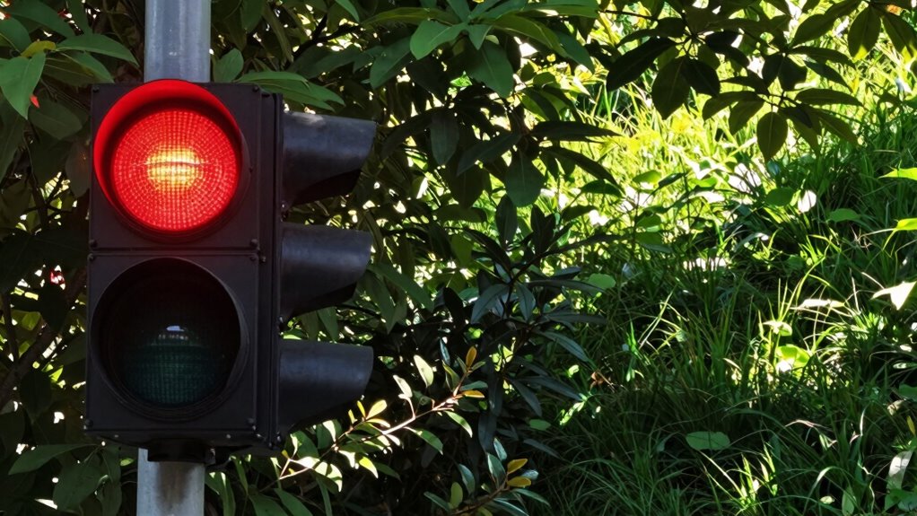 red light versus sunlight