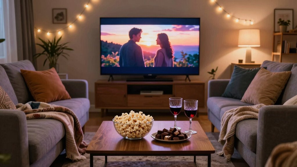 romantic films and snacks