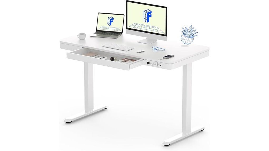 adjustable desk with storage