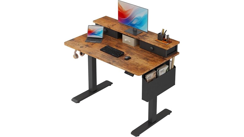adjustable height storage desk