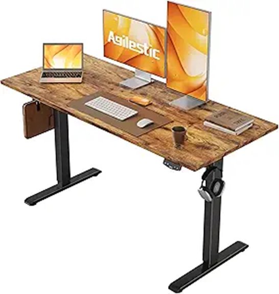 adjustable rustic brown desk