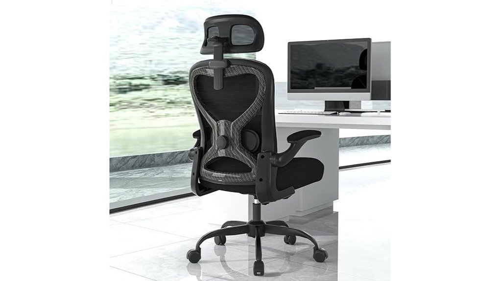 black office chair with lumbar