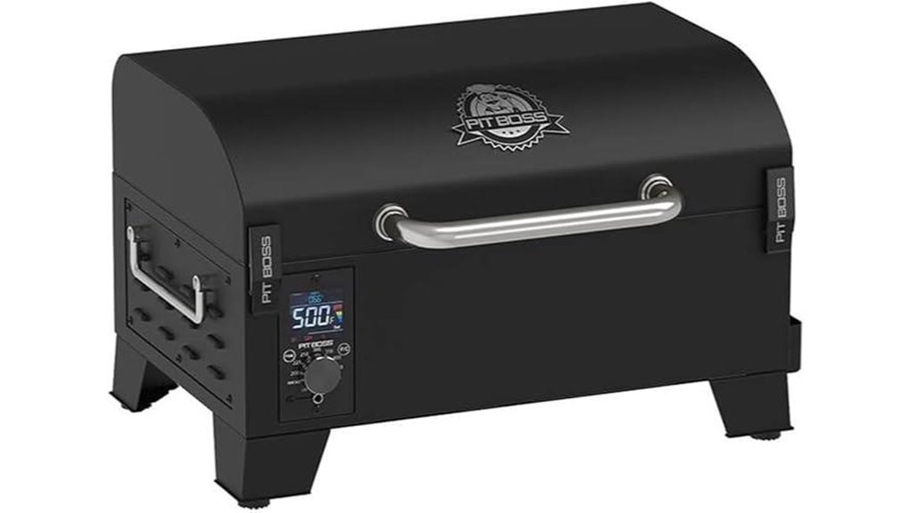 black tabletop pellet grill