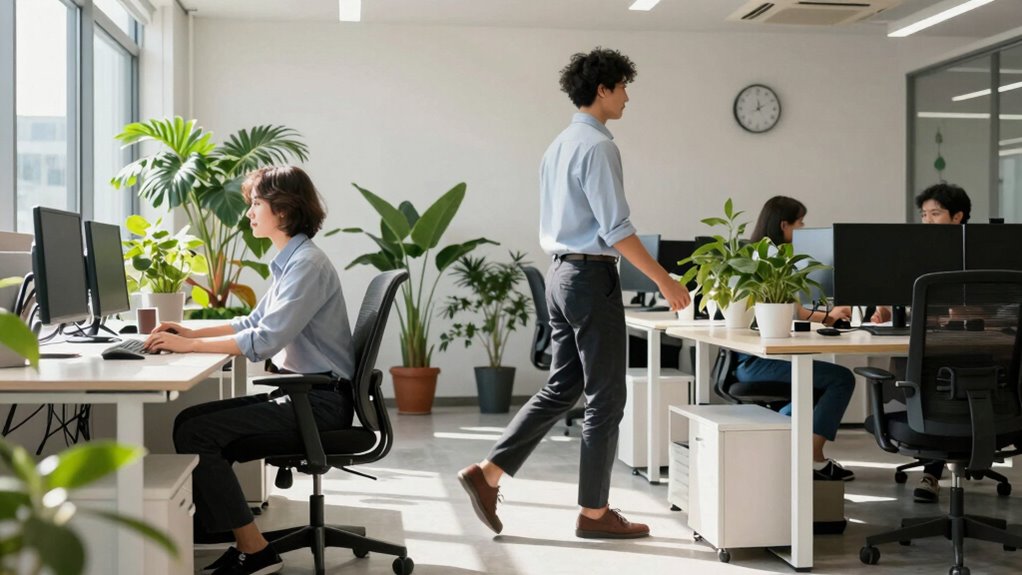 ergonomic sit stand productivity routine