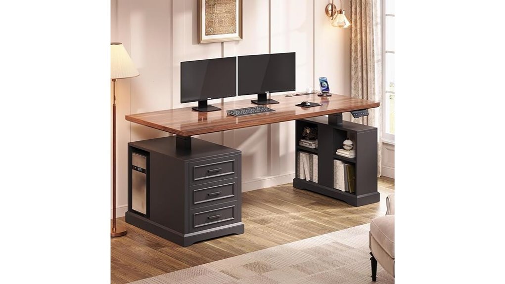 farmhouse desk with storage