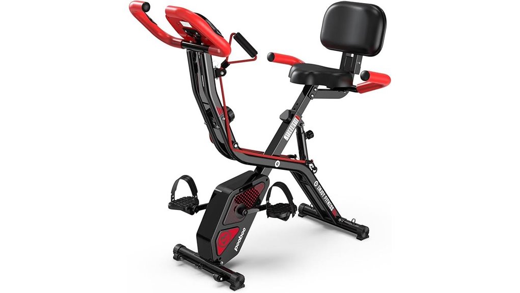 foldable exercise bike with back