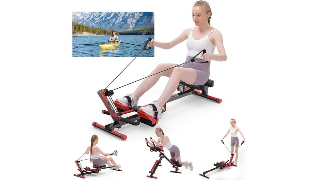 foldable rowing machine with lcd
