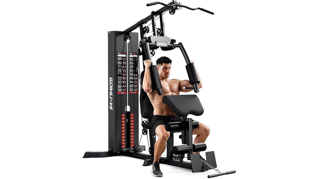 home gym with 140lbs
