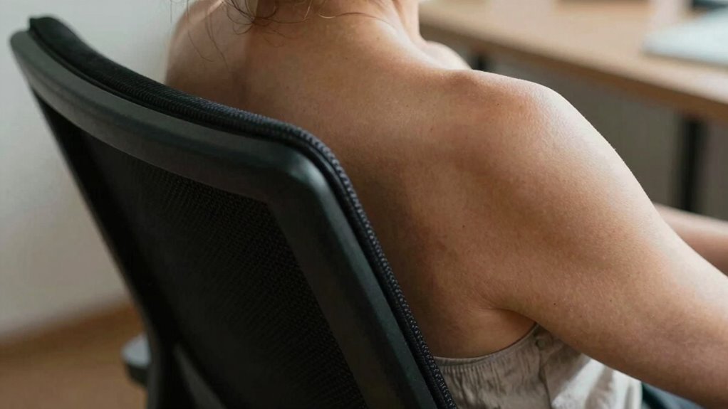 incorrect armrest height causes shoulder strain