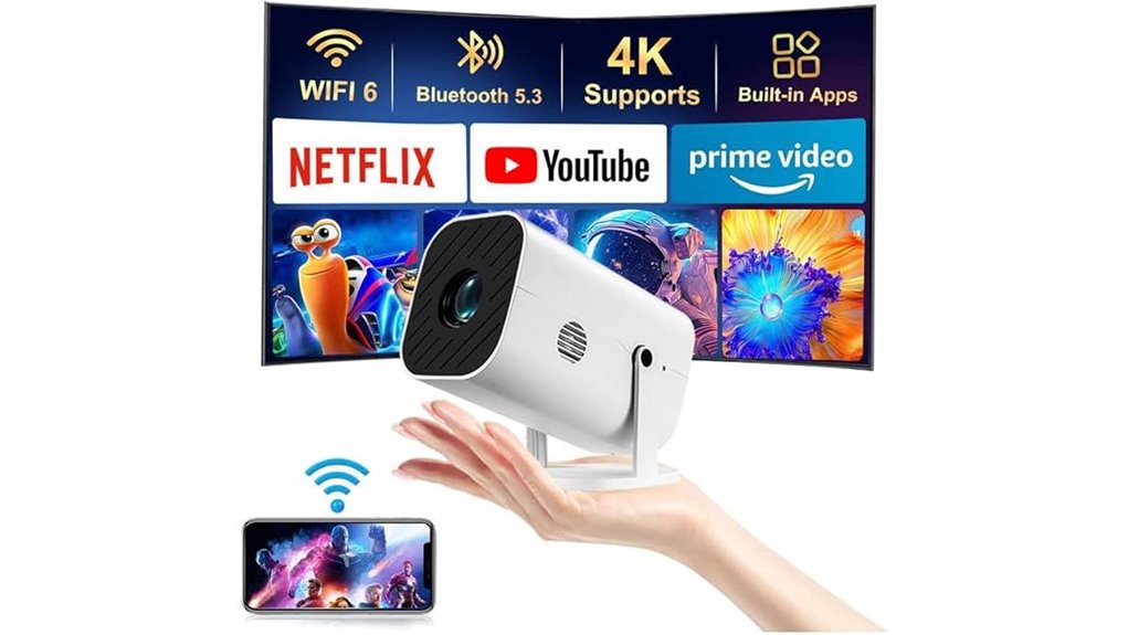 portable wifi bluetooth projector
